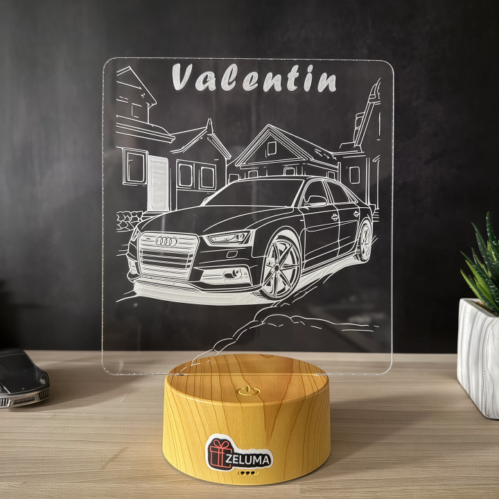 Lampa 3D Personalizata cu Masina – Audi Edition