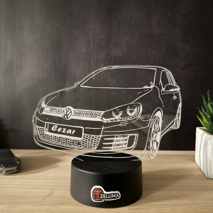 Lampa 3D Personalizata cu Masina – Volkswagen Edition
