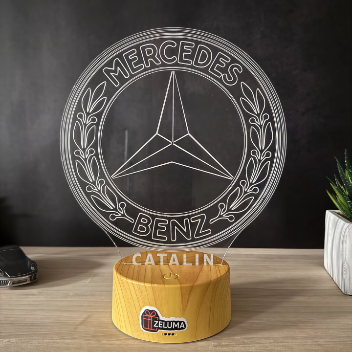 Lampa 3D Personalizata – Mercedes-Benz Edition