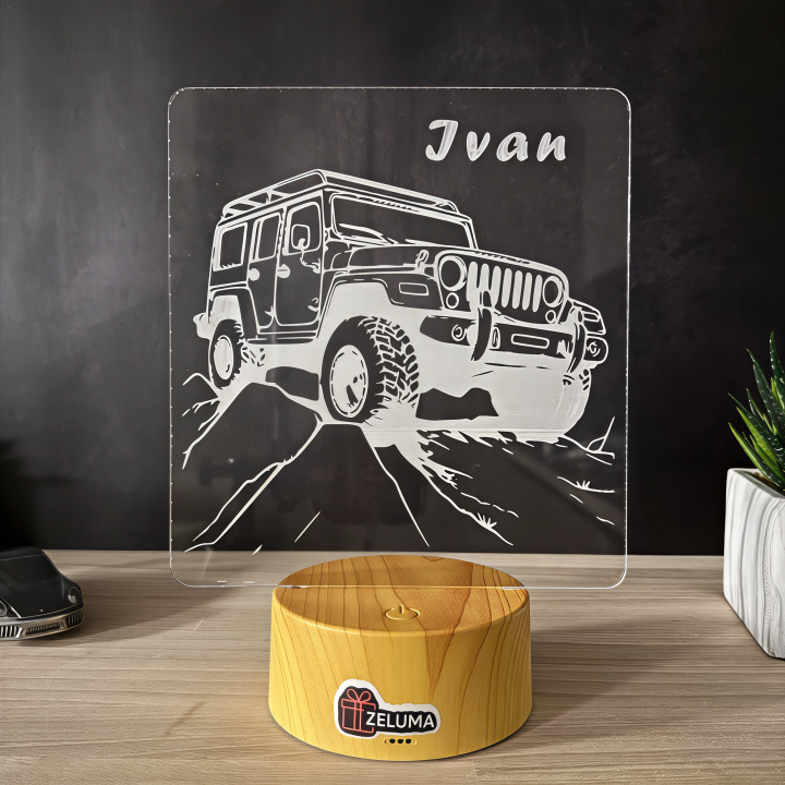 Lampa 3D Personalizata cu Masina Off-Road – Jeep Edition