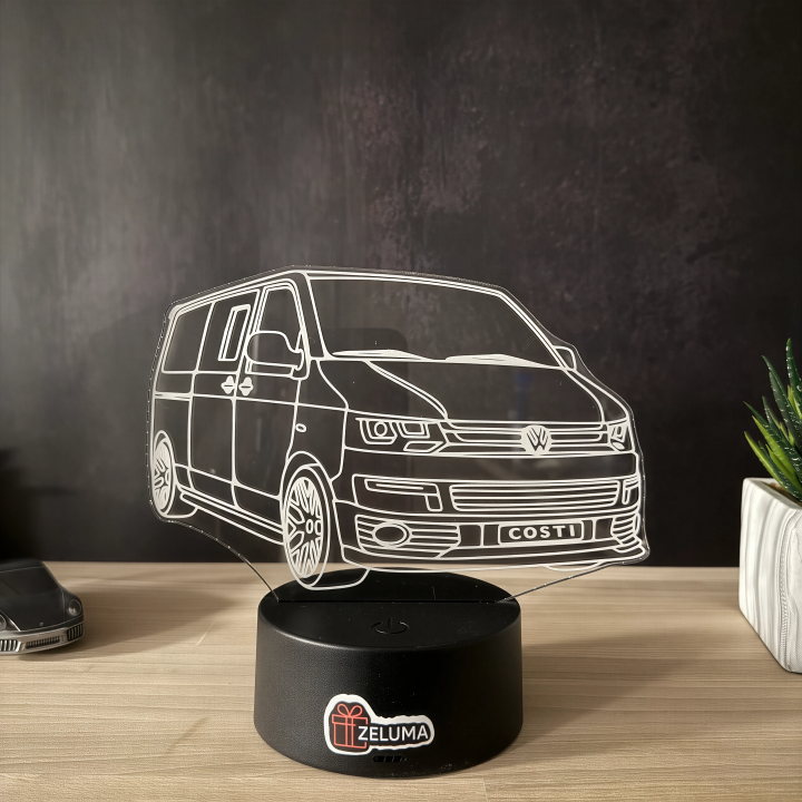 Lampa 3D Personalizata cu Masina – VW Transporter Edition