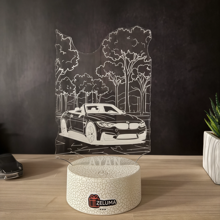 Lampa 3D Personalizata cu Masina – BMW Cabriolet Edition