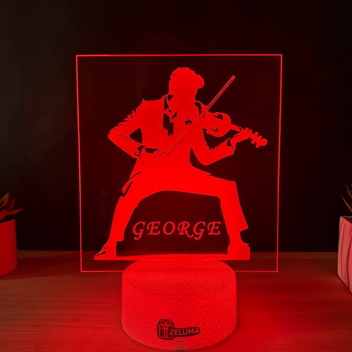 Lampa 3D Personalizata – Violonist cu Nume