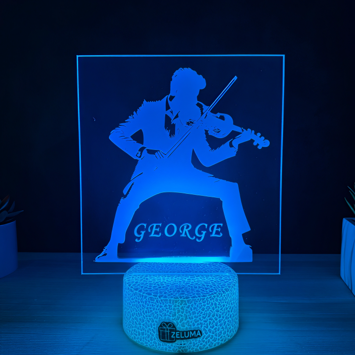 Lampa 3D Personalizata – Violonist cu Nume