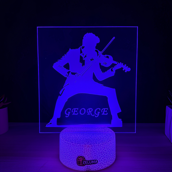 Lampa 3D Personalizata – Violonist cu Nume
