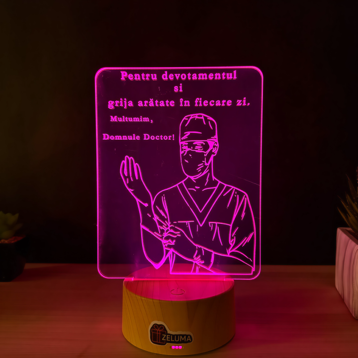 Lampa 3D Personalizata – Cadou pentru Doctor