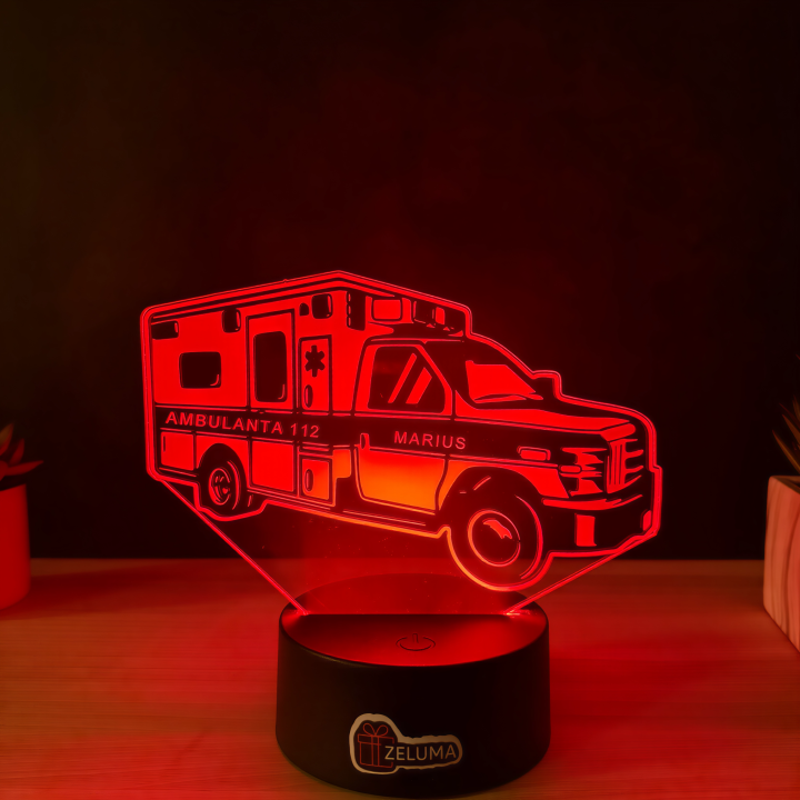 Lampa 3D Personalizata – Ambulanta 112