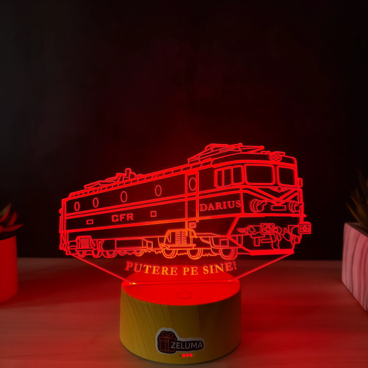 Lampa 3D Personalizata – Locomotiva CFR