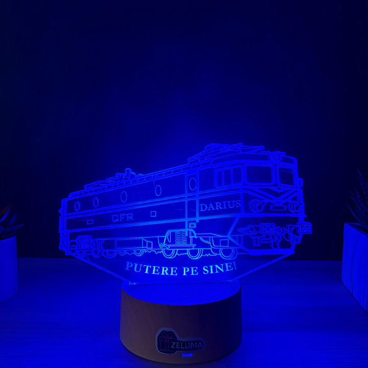 Lampa 3D Personalizata – Locomotiva CFR