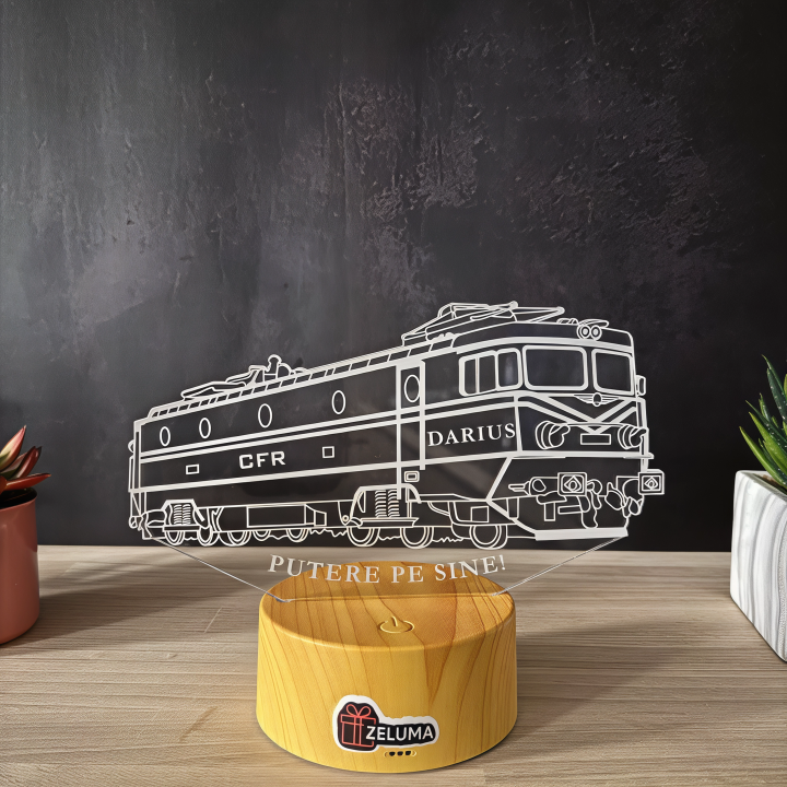 Lampa 3D Personalizata – Locomotiva CFR