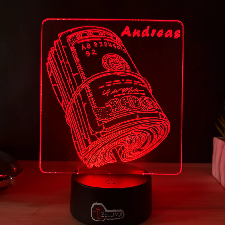 Lampa 3D Personalizata – Teanc de Bani