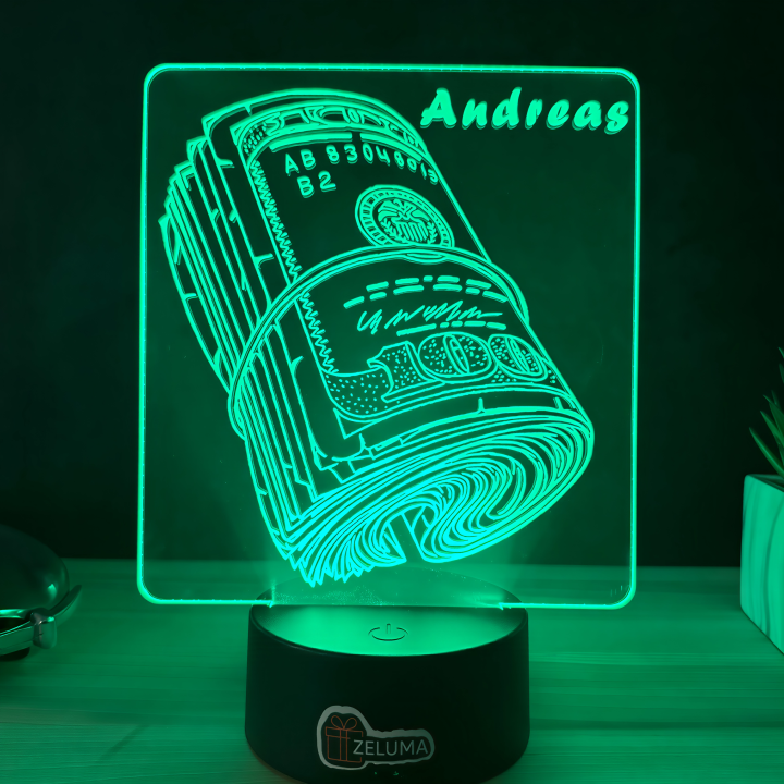 Lampa 3D Personalizata – Teanc de Bani
