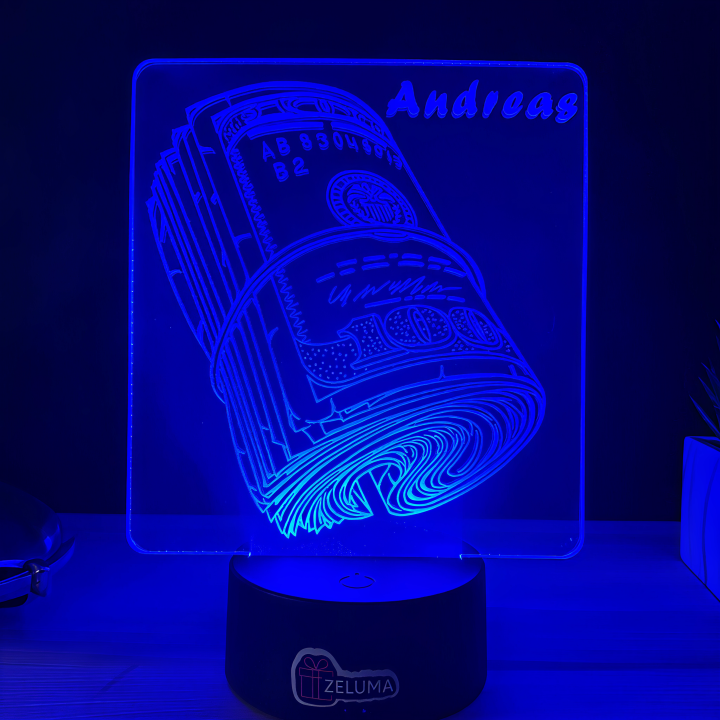 Lampa 3D Personalizata – Teanc de Bani