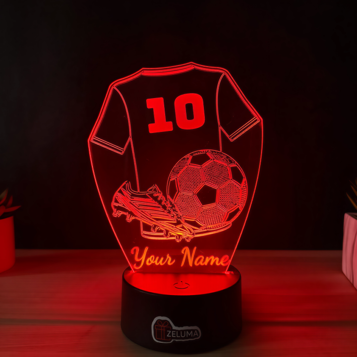 Lampa 3D cu Nume Personalizat – Fotbal Player