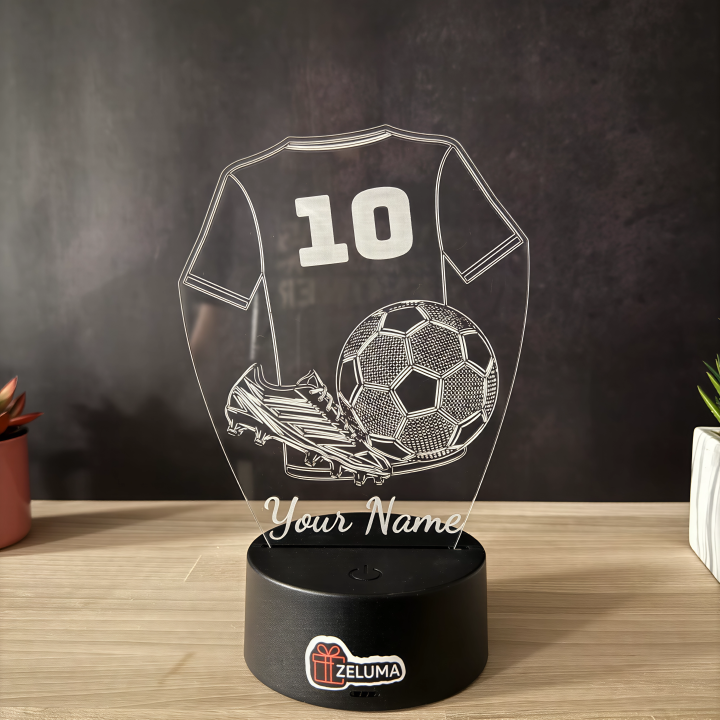 Lampa 3D cu Nume Personalizat – Fotbal Player