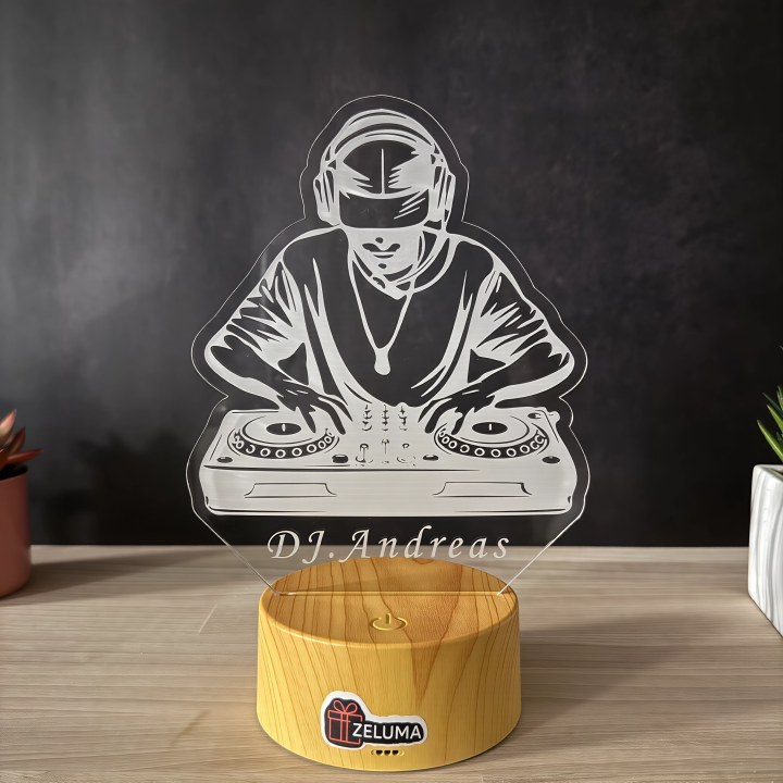Lampa 3D cu Nume Personalizat – DJ Set