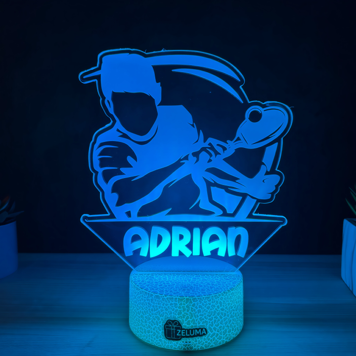 Lampa 3D cu Nume Personalizat – Tenis Player