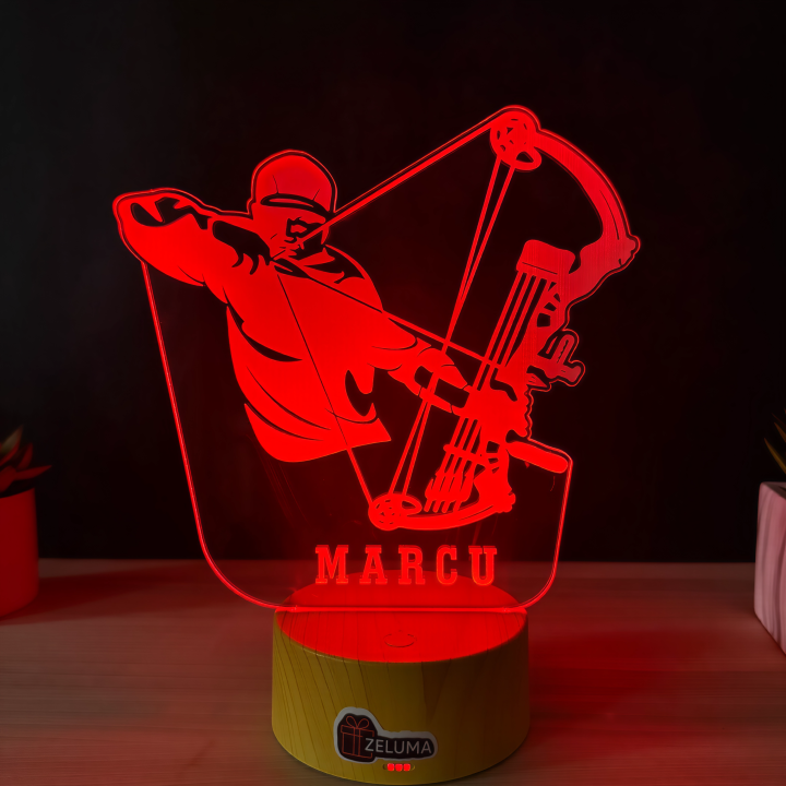 Lampa 3D cu Nume Personalizat – Arcas in Actiune