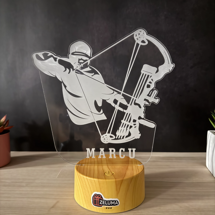 Lampa 3D cu Nume Personalizat – Arcas in Actiune