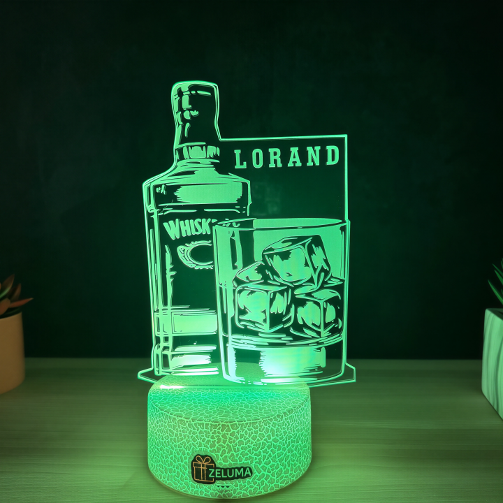 Lampa 3D Personalizata – Whisky Edition