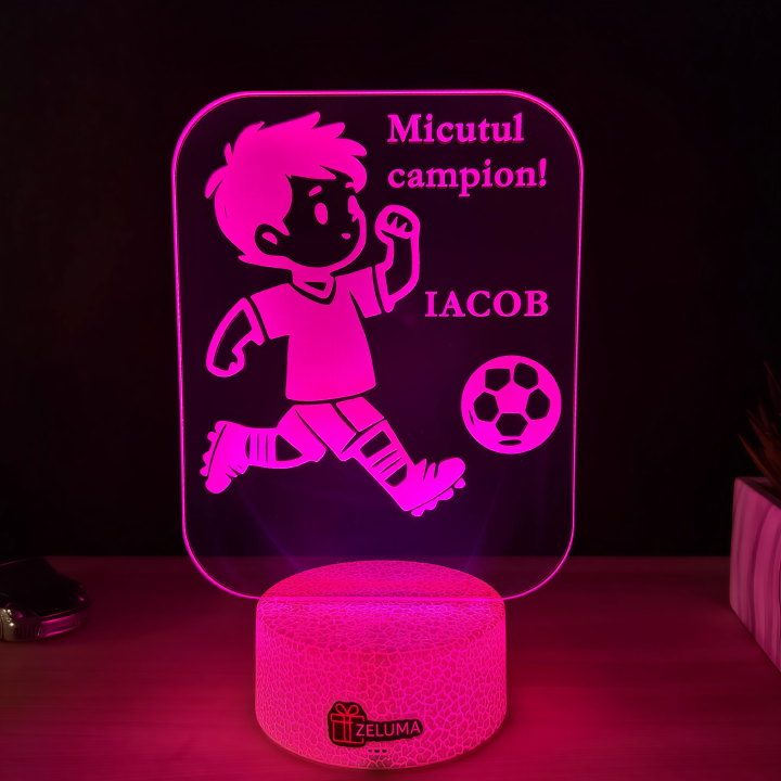 Lampa 3D Personalizata – Miculutul Campion