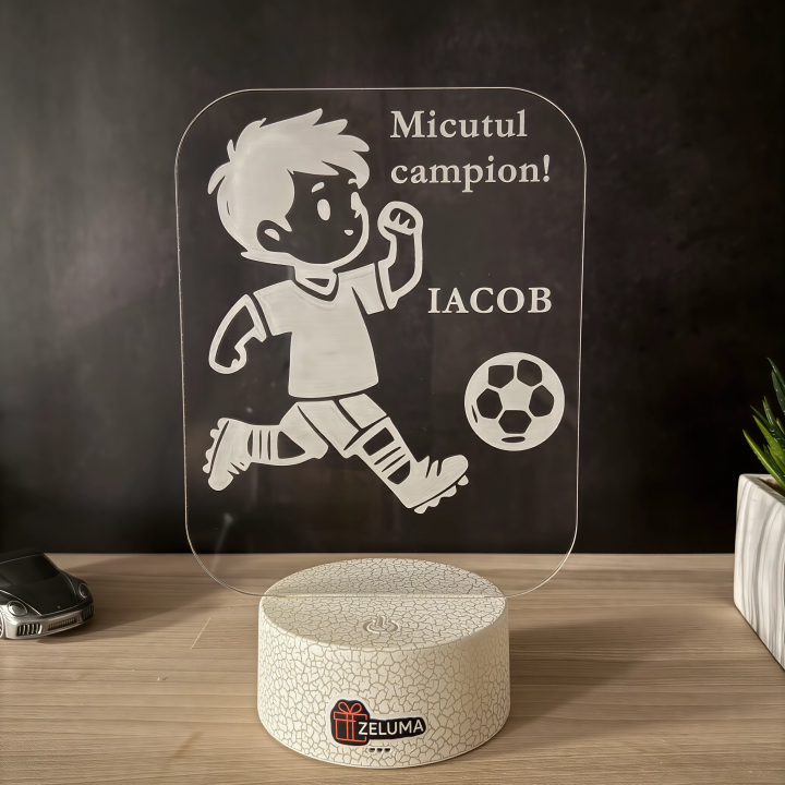 Lampa 3D Personalizata – Miculutul Campion
