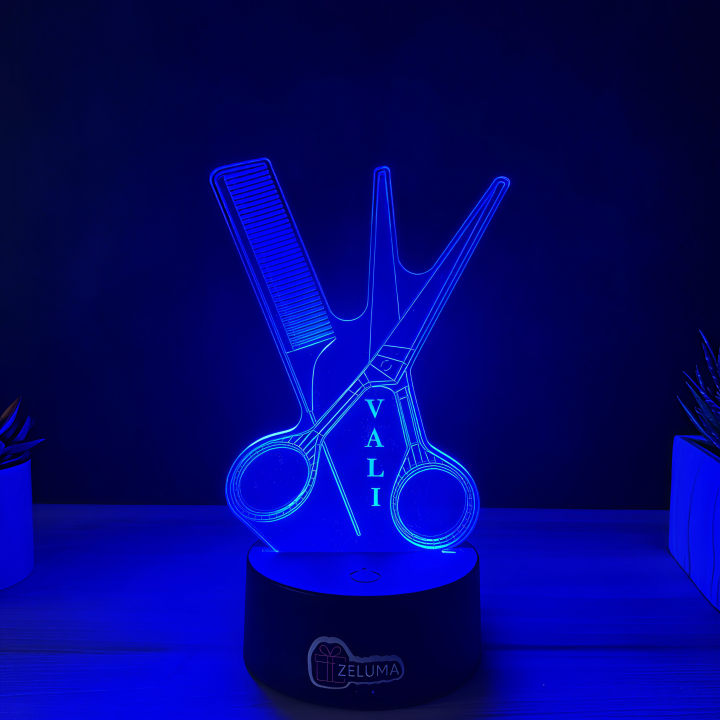 Lampa 3D Personalizata – Frizer / Hairstylist