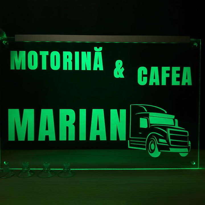 Placheta Tir 35 cm x 23 cm x 5mm cu 4 ventuze – Model Motorina si Cafea