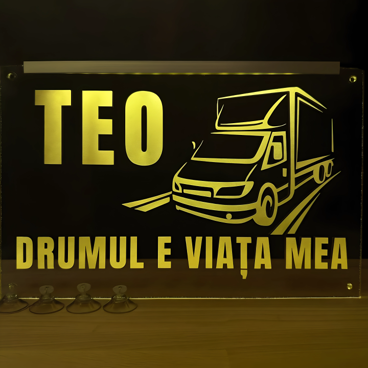 Placheta Tir 35 cm x 23 cm x 5mm cu 4 ventuze – Model Drumul e viata mea