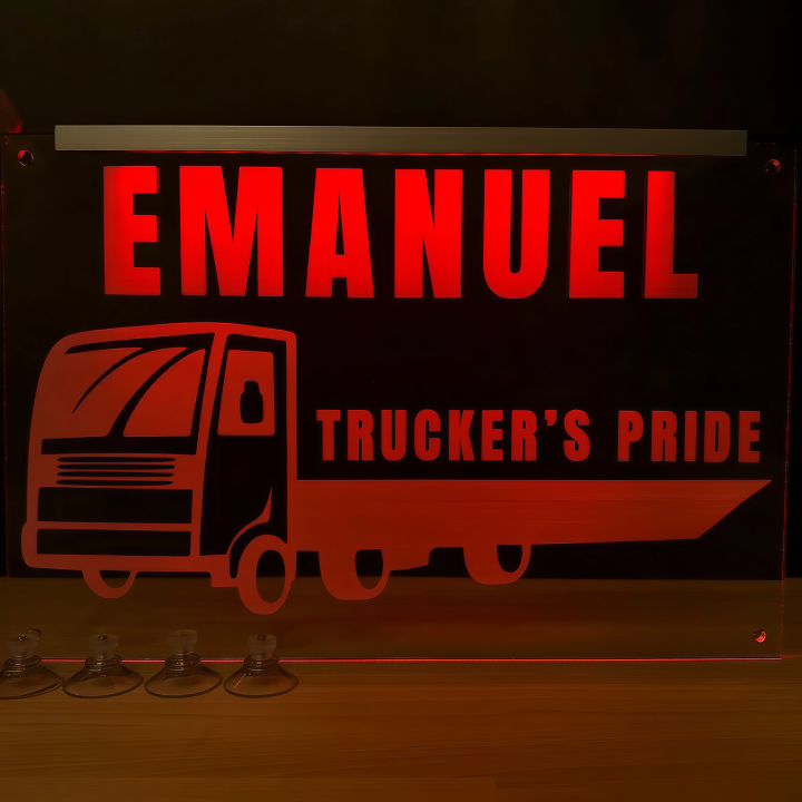 Placheta Tir 35 cm x 23 cm x 5mm cu 4 ventuze – Model Truckers Pride