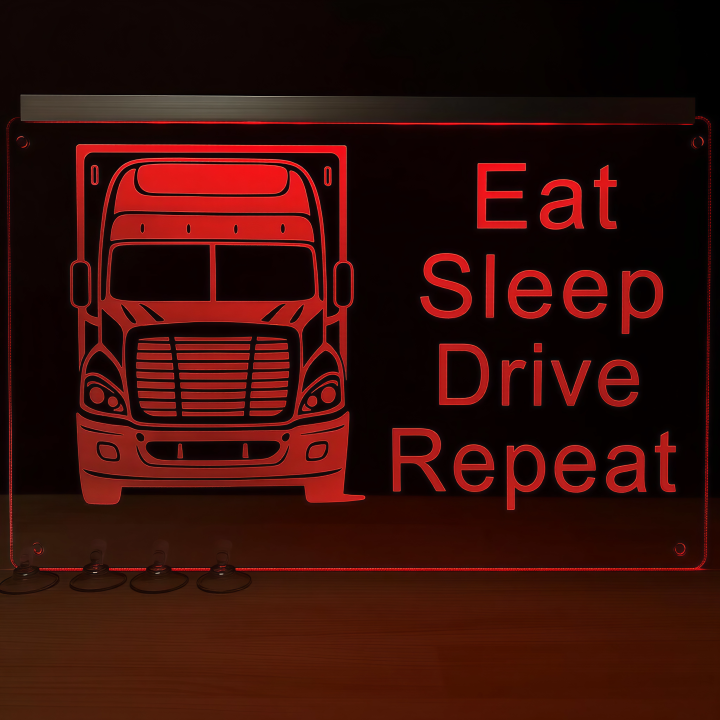 Placheta Tir 35 cm x 23 cm x 5mm cu 4 ventuze – Model Eat Sleep Drive Repeat