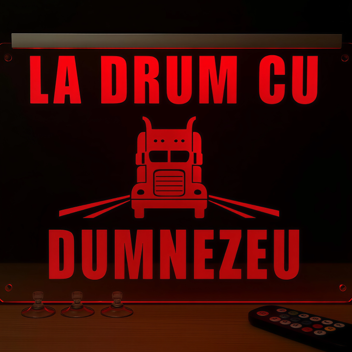 Placheta Tir 35 cm x 23 cm x 5mm cu 4 ventuze – Model La Drum cu Dumnezeu