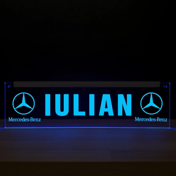 Placheta Tir 35 cm x 10 cm x 5mm cu 2 ventuze – Model Mercedes Benz 2