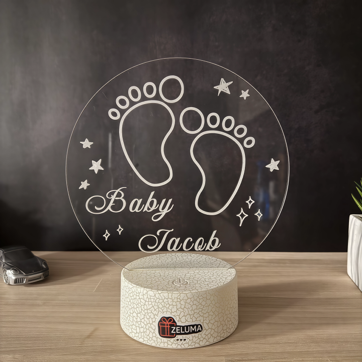 Lampa 3D Personalizata – Amprente Bebelusi