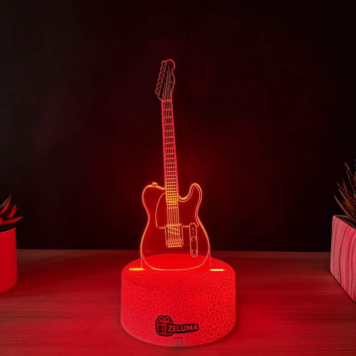 Lampa 3D – Chitara Electrica cu Iluminare Multicolora