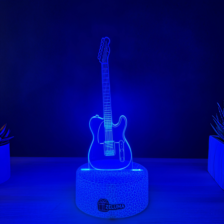 Lampa 3D – Chitara Electrica cu Iluminare Multicolora