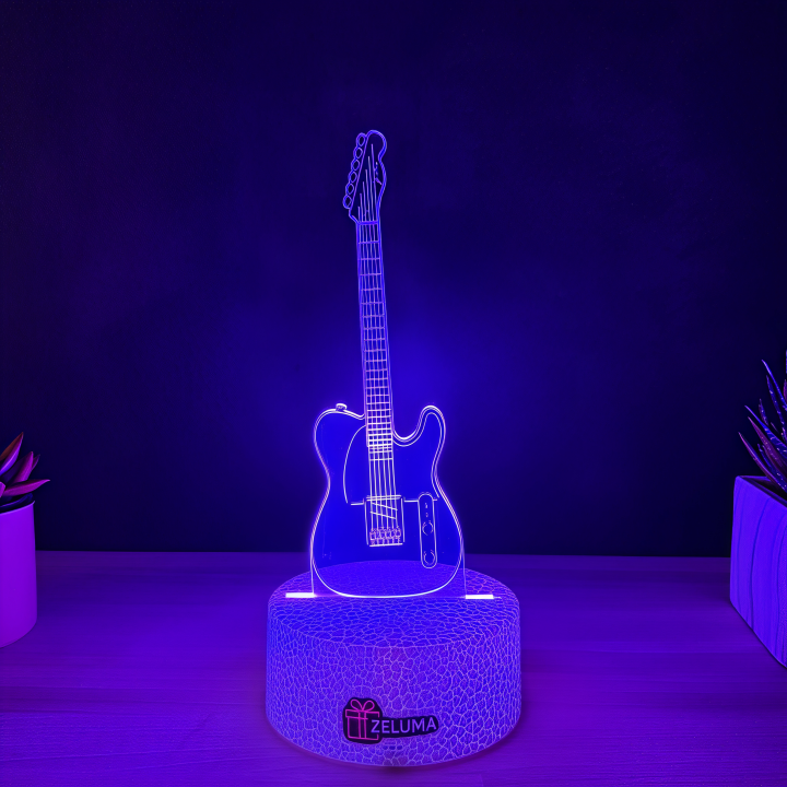 Lampa 3D – Chitara Electrica cu Iluminare Multicolora