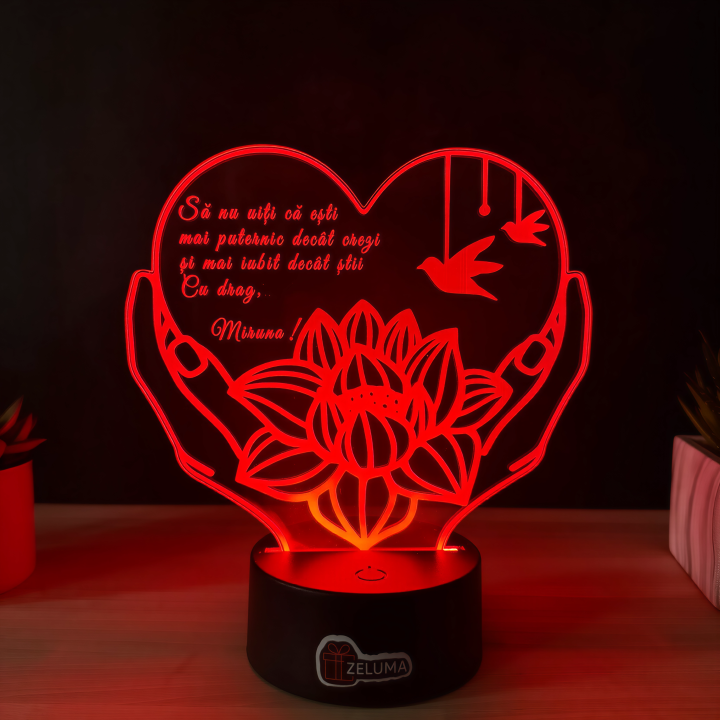 Lampa 3D Personalizata – Cu drag...