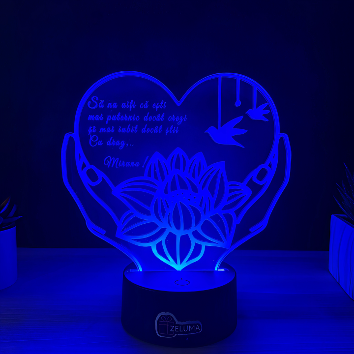 Lampa 3D Personalizata – Cu drag...