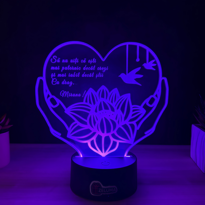 Lampa 3D Personalizata – Cu drag...