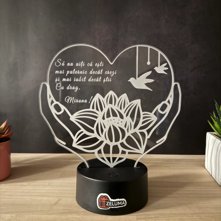Lampa 3D Personalizata – Cu drag...