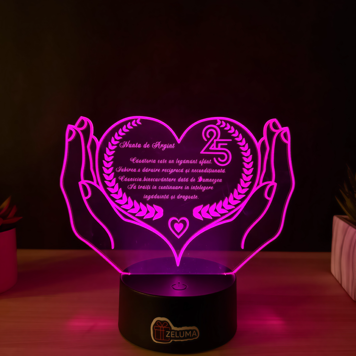 Lampa 3D Personalizata – Inima Protectoare v3