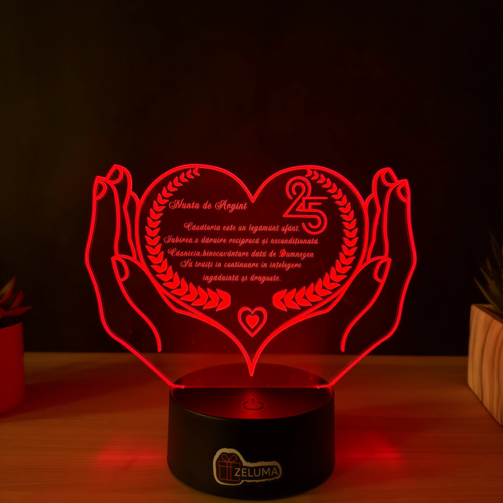Lampa 3D Personalizata – Inima Protectoare v3