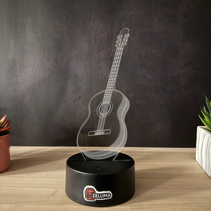 Lampa 3D – Chitara Electrica v2.0 cu Iluminare Multicolora