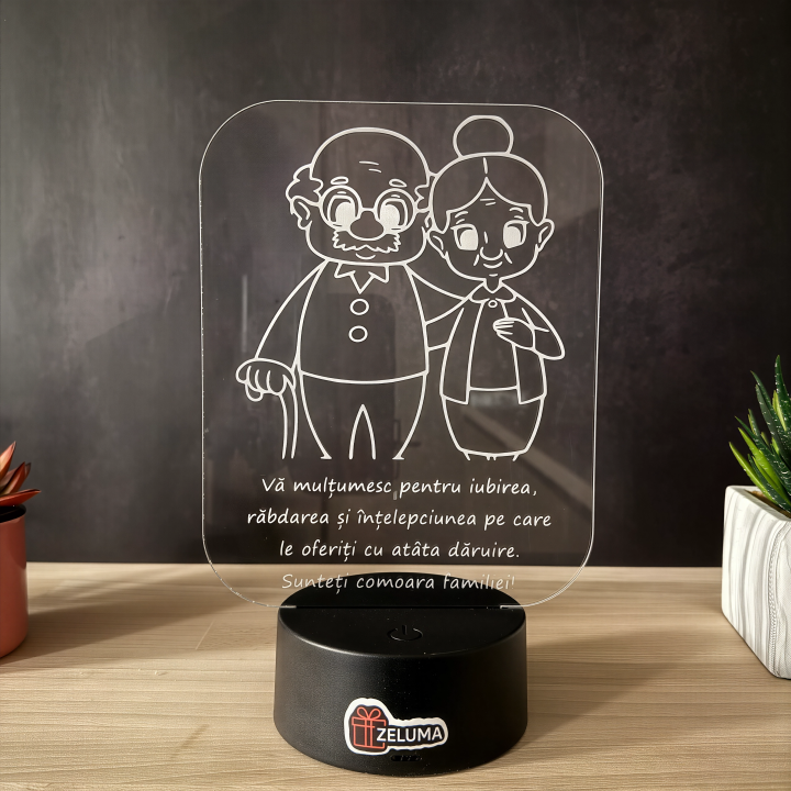 Lampa 3D Personalizata – Pentru Bunici
