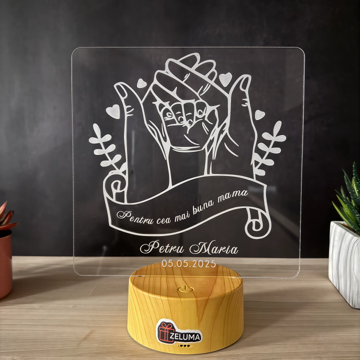 Lampa 3D Personalizata – Pentru cea mai buna mama