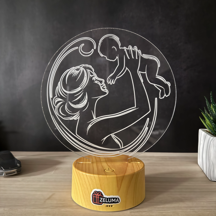 Lampa 3D Personalizata – Mama si Copilul
