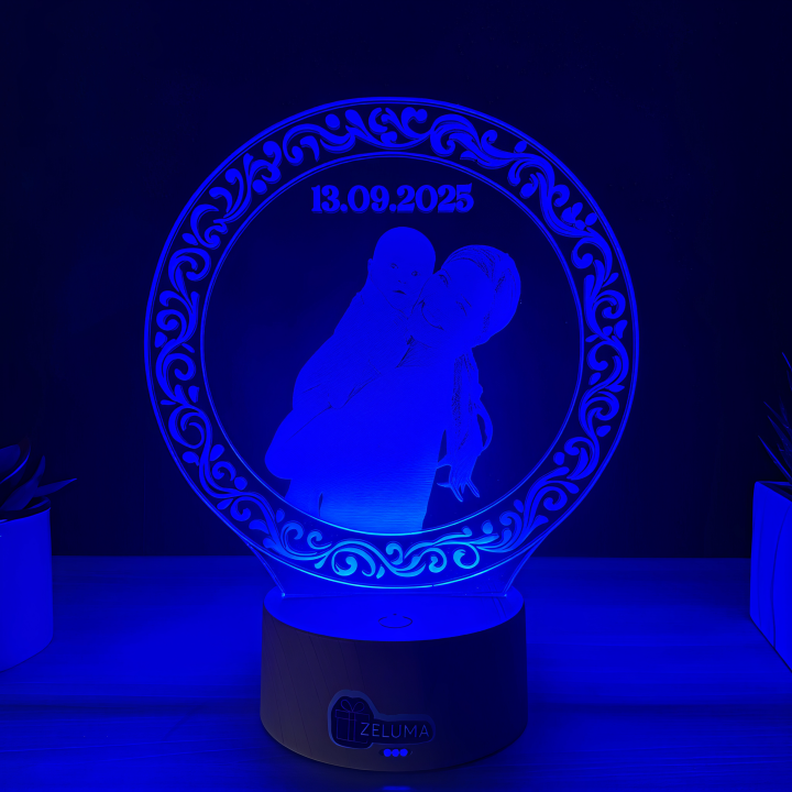 Lampa 3D Personalizata cu Poza – Mama si Copilul