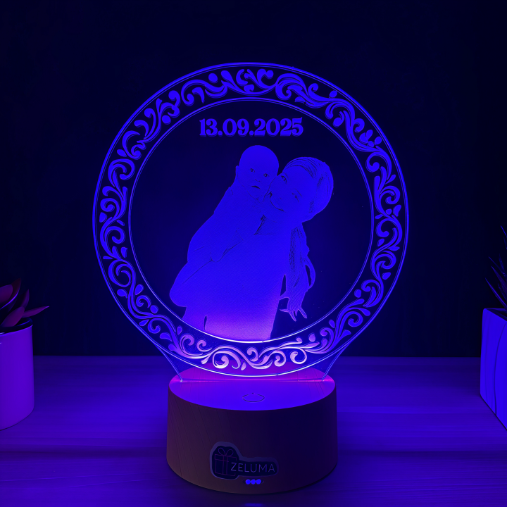 Lampa 3D Personalizata cu Poza – Mama si Copilul
