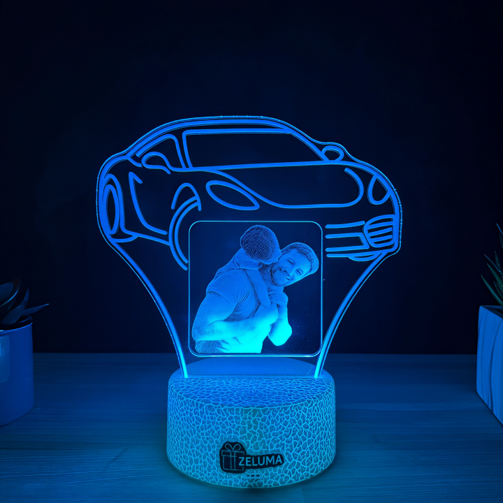 Lampa 3D Personalizata cu Poza – Masina Sport